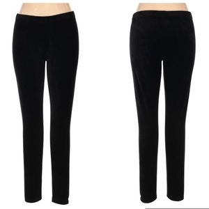 Catherine Malandrino Black Velour Leggings XL